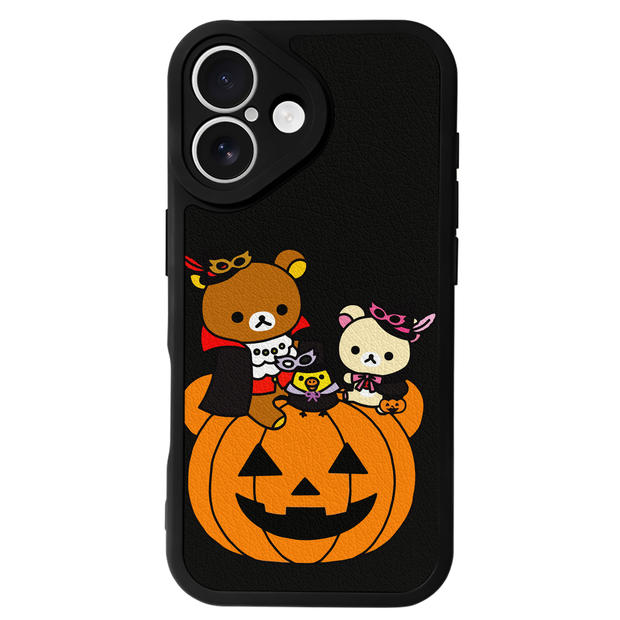（画像用） リラックマ リラックマ キイロイトリ Rilakkuma Korilakkuma Kiiroitori 【iPhone 16シリーズ対応】シリコンスマホケース（レザー調） 材質：シリコン